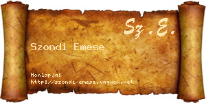 Szondi Emese névjegykártya